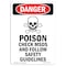 Signmission OSHA Danger Sign, Poison Check MSDS And, 10in X 7in Decal, 7" W, 10" H, Portrait OS-DS-D-710-V-1532 - alternate 1